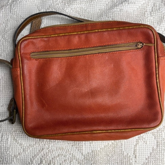 Vintage Leather Goldpfeil Caracciola Bag Orange - Picture 7 of 11